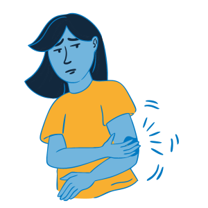 An illustration of a woman in pain